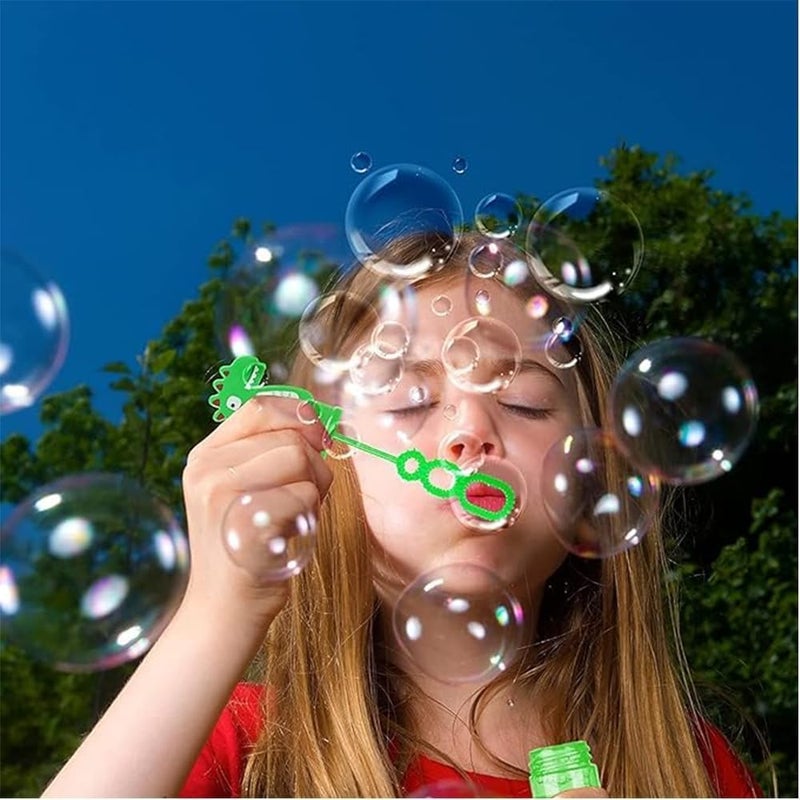 ST ZONE Dinosaur Bubble Wands 24 Pack Colorful Dino Bubble Toys for Kids, Party Favors for Birthdays, Outdoor Summer Fun, Dinosaur Party Supplies - Image 2